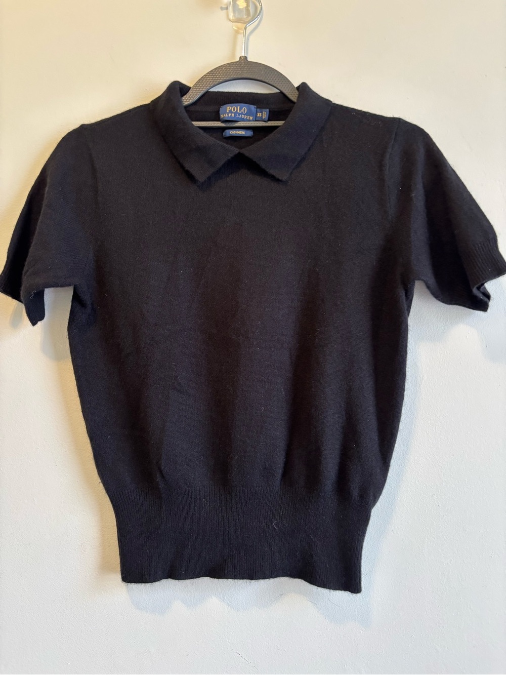 Ralph Lauren Black Short-Sleeve Polo Knit Top